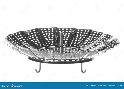 Stainless Steel Steamer Basket Isolated Stock Image - Image of steamer ...