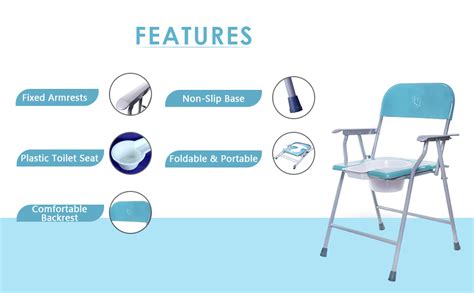 Kite Foldable Commode Chair for Adults - Portable & Made of Steel ...