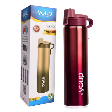 YOUP Thermosteel Insulated Metallic Purple Color Water Bottle XOLO-800 ...