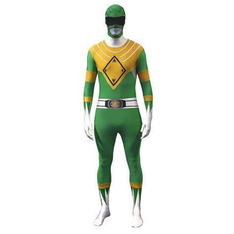 Buy Green Power Ranger Costume Adult Men Bodysuit Halloween Costume ...
