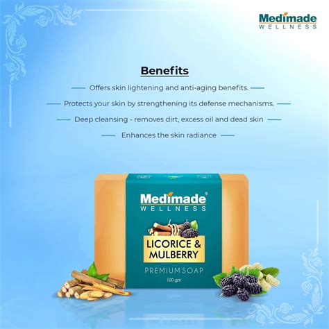 Buy MEDIMADE LICORICE & MULBERRY PREMIUM SOAP - 100 GM X 5 ( PACK OF 5 ...