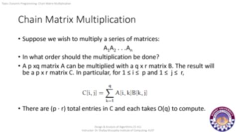 Dynamic Programming Matrix Chain Multiplication 的图像结果