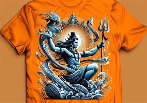 Holy Shiva Radiant Orange Crew Neck Half Sleeve Cotton T-Shirt – Acquires