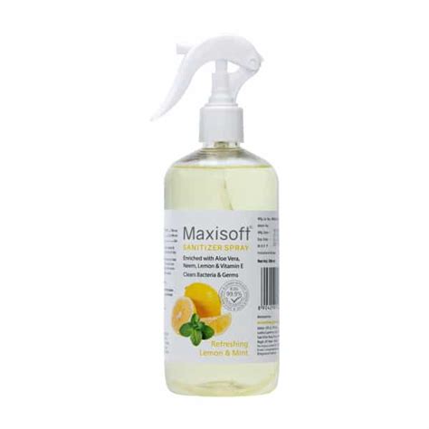 Buy MAXISOFT REFRESHING LEMON & MINT SANITIZER SPRAY | ALOE VERA NEEM ...