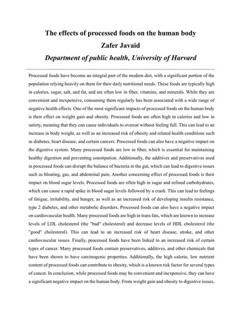 Processed Foods Effects 的图像结果