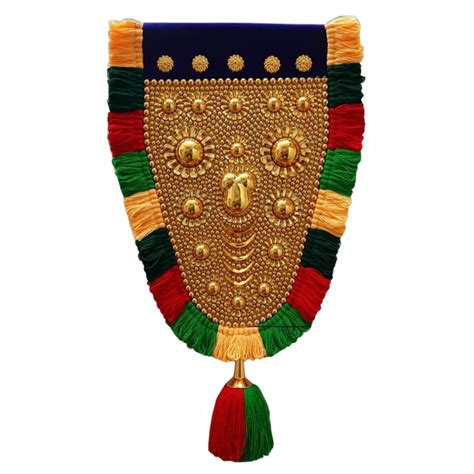 Buy 1.5 Feet Nettipattam (Caparison), 100% Hand Crafted Polymer Golden ...