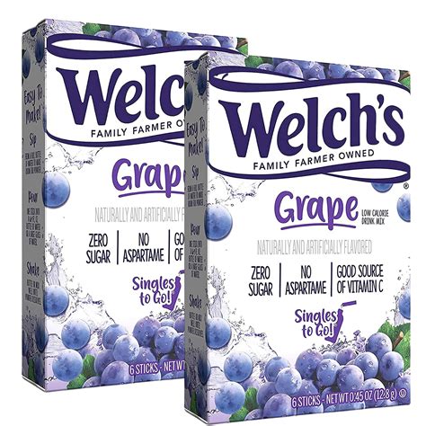 Welch's Zero Sugar, Low-Calorie Grape Flavored Singles to Go Drink Mix ...