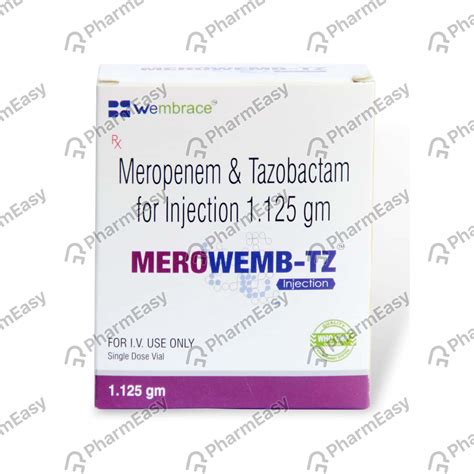 Buy Merowemb Tz 1.125gm Dry Vial Of 1 Powder For Injection Online at ...