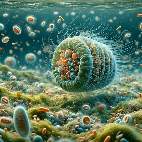 a microscopic single-cell organism, increasingly large and detailed : r ...