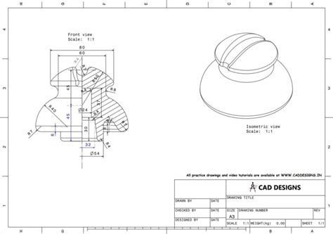 Mechanical PDF Practice Drawing Sheets for AutoCAD, CATIA, NX ...