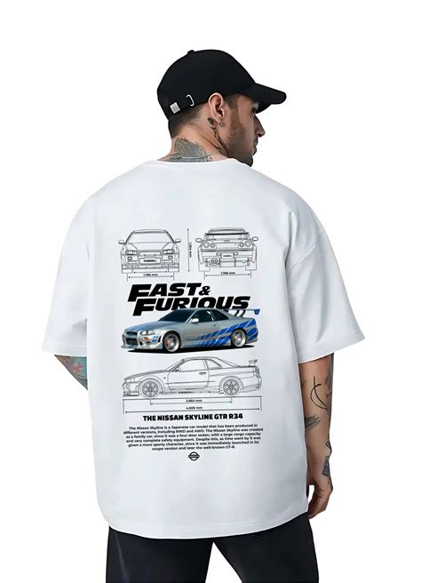 Nissan Skyline GTR R34 Oversized T-shirt Off-white – Strells