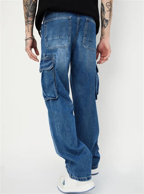 Buy Men Washed Loose Fit Cargo Jeans Online at just Rs. 1699.0 ...