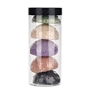 Konjac Sponge Set, 5 Colors Round Konjac Wash Puff Konjac Bath Sponges ...