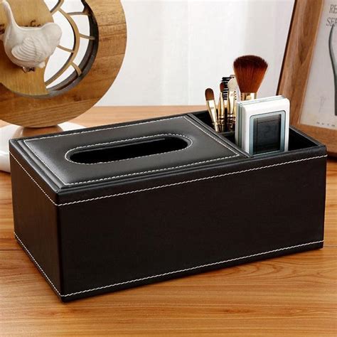 YFXOHAR Tissue Box Holder Multi-Purpose PU Leather Tissue Paper Holder ...