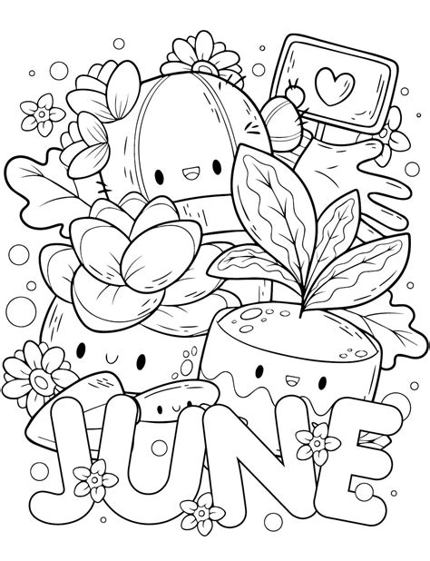 Cute June coloring page - Download, Print or Color Online for Free