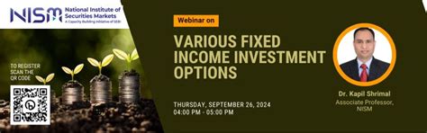 Webinar on Various fixed income investment options - National Institute ...
