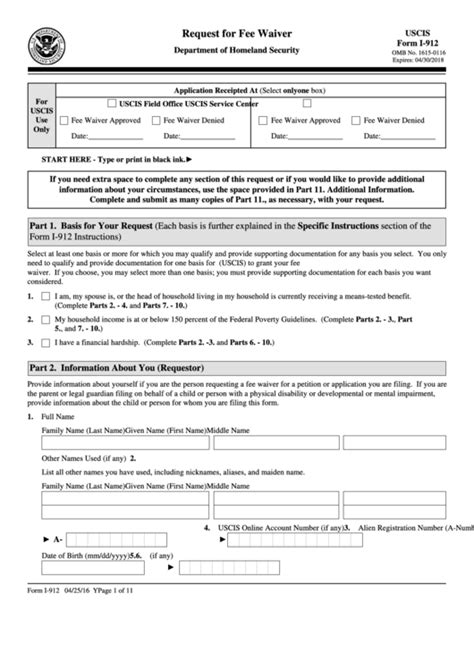 Image result for Filing Form I-912