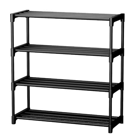 BAZAQU8D Shoes Rack 4 Tier Shoe Rack with Shelf, Folding ShoeRack for ...