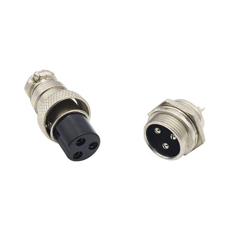Electronic Spices GX16 3 Pin 5a Male and Female Metal Aviation ...