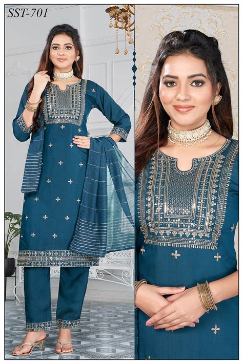 Sst-701 Faith Lady Silk Readymade Pant Style Suits – Kavya Style Plus