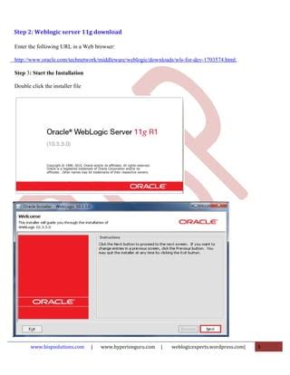 WebLogic 11G Installation Using Command Prompt 的图像结果