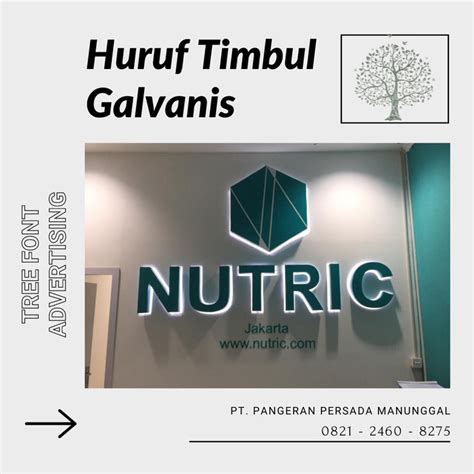 Jual Huruf Timbul Galvanil Galvanis Back Light LED Papan Nama Perusahan ...