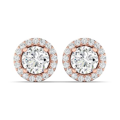 Timeless Round Solitaire Halo Studs – Amorfi India