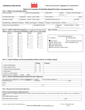 2025 DC Oral Health Assessment Form - Blank Fillable Template | Fill ...