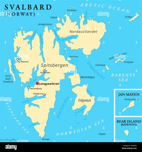 Maps of Svalbard Collection of - Detailed Political Map Of Svalbard And ...