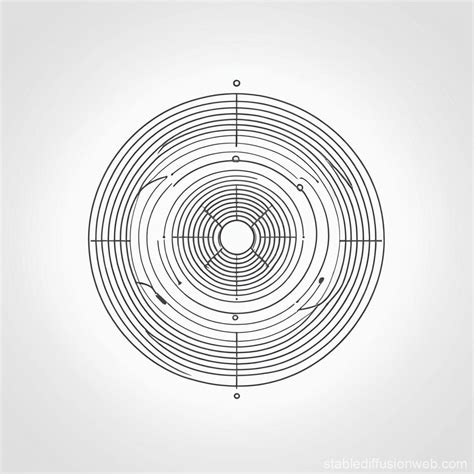 Minimalist Magnetic Field Rotation Logo | Stable Diffusion Online
