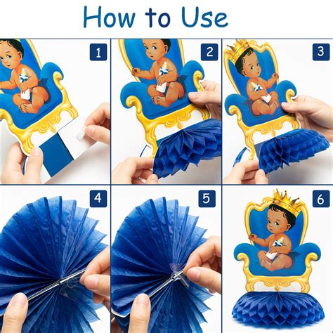 Buy BeYumi 12Pcs Royal Prince Themed Honeycomb Centerpiece Table ...