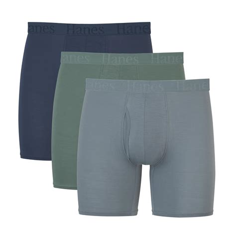 Hanes Men's Originals SuperSoft Boxer Briefs, Viscose from Bamboo ...