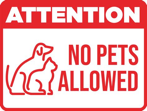 "No pet allowed sign" shop window sticker