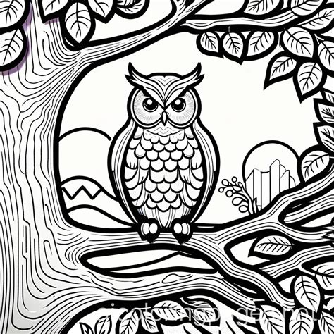 Cute Disney Style Owl Coloring Page for Kids | AI Coloring Pages Generator