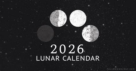 Lunar Calendar 2026 (Lunar Phase Dates by Month)