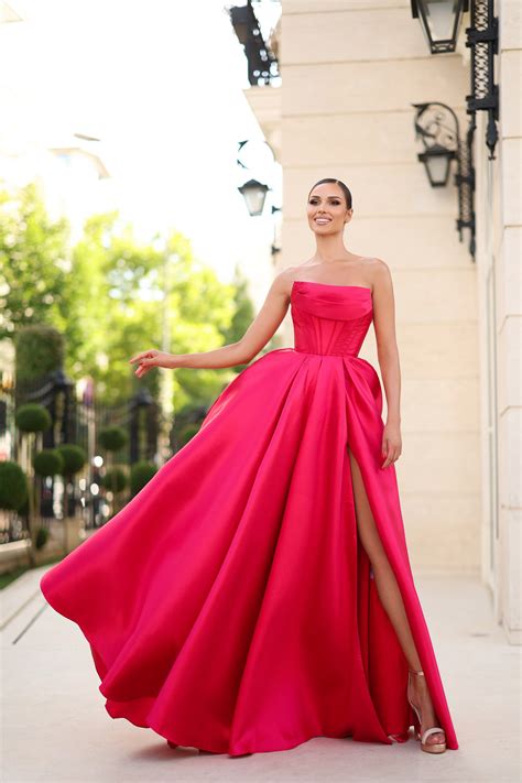 Ruby Red Tina Holly TK241F Ball Gown Long Slit Formal Prom Dress - Prom Dresses & Prom Gown