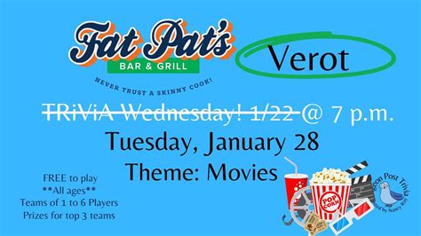 Wednesday TRiViA at Fat Pats on Verot , Fat Pat's Bar and Grill ...