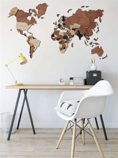 Buy Travel world with push pins,wooden of the world for wall,world ...