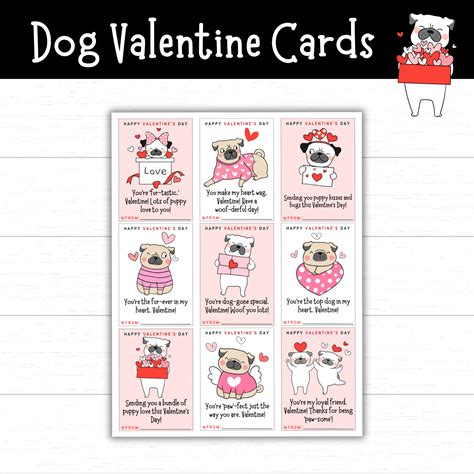 Dog Valentine Cards for Kids: Easy Printable Classroom Valentines for ...