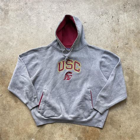 Vintage USC Trojans Embroidered Champs Hoodie... - Depop