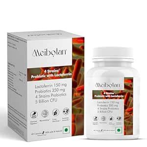 Meibotan lactoferrin with Probiotics 5 Billion CFU For Men & Women ...