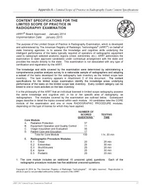 Fillable Online Appendix A Limited Scope of Practice in Radiography ...