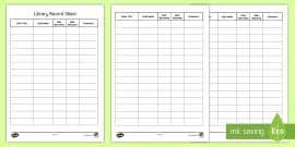 Reading Record PDF - Primary Resources