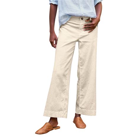 SKSloeg Ankle Pants for Women Wide Leg Petite Linen Pants Business ...