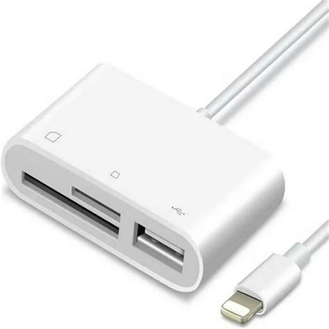 3 in 1 Lightening to USB Camera Card Reader Memory Card SD/TF Card Reader for iPhone iPad ...