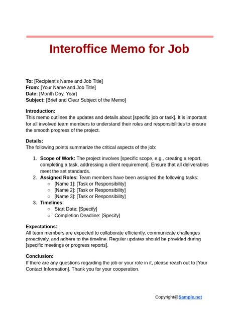 Inter Office Memo Example 的图像结果