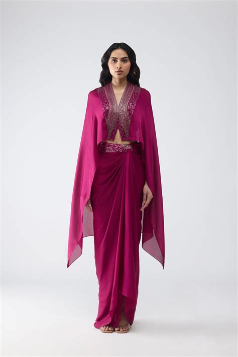 Structured Banarsi Cape Set – Amit Aggarwal