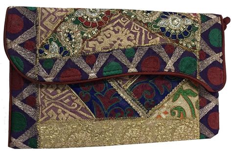 Buy SHUBHANGI COLLECTIONS Women's Red Embroidered Zari Gota Sling Bag ...