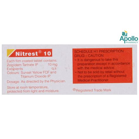 Nitrest 10 Tablet | Uses, Side Effects, Price | Apollo Pharmacy