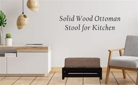 Shri Karni Handicraft Solid Wood Ottoman Stool For Kitchen (Sheesham ...